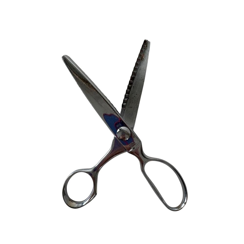 Vintage Japan Chrome No. 2A Pinking Shears 8” Zig Zag Sewing Scissors Japan